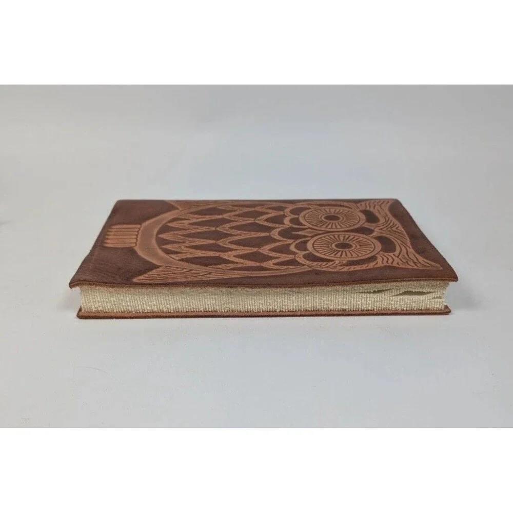 Barnes & Noble Italian Leather Owl Journal Notebook Made in Italy Embossed Cover